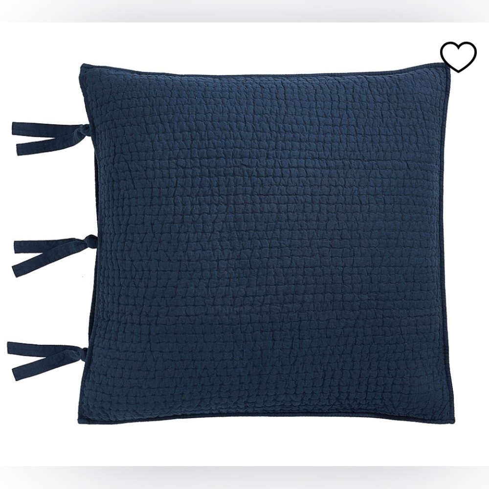 Pottery Barn Euro set of 2 sham navy  cushion pillow cover linen mix XL
